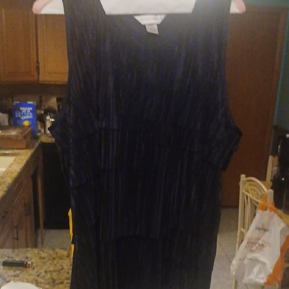 Christopher & Banks Navy Blue Sleeveless Tiered Blouse #16